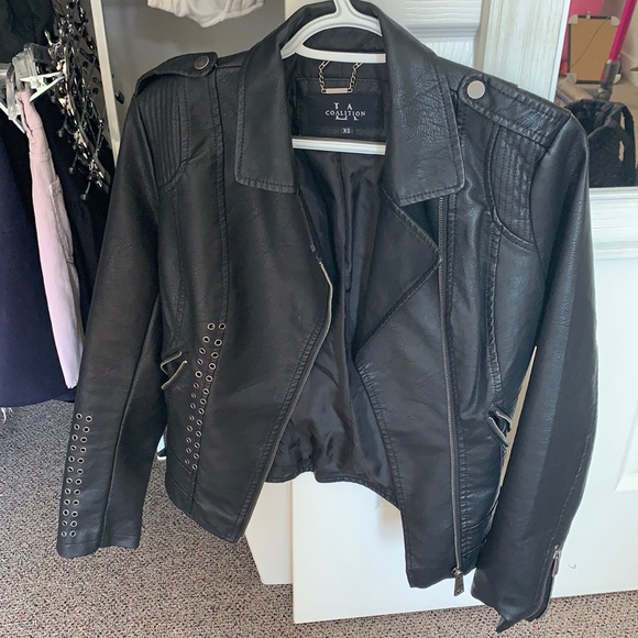 Coalition LA Jackets & Blazers - coalition LA black leather jacket